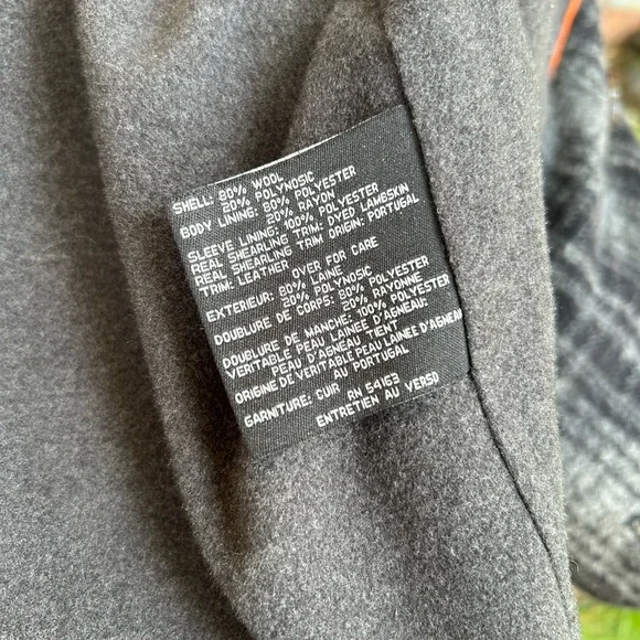 Cole Haan plaid wool double breasted coat size Large